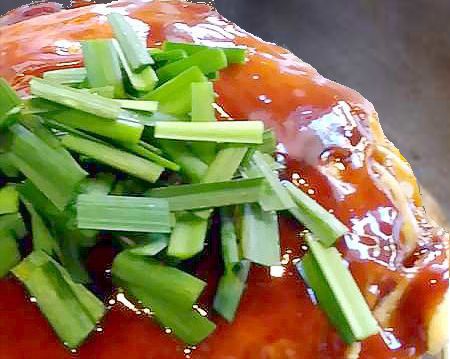 キッチンじゅんのにら入りお好み焼き